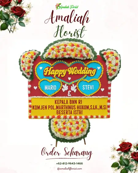 Papan Bunga Pernikahan Aula H Fuad Bojonggede